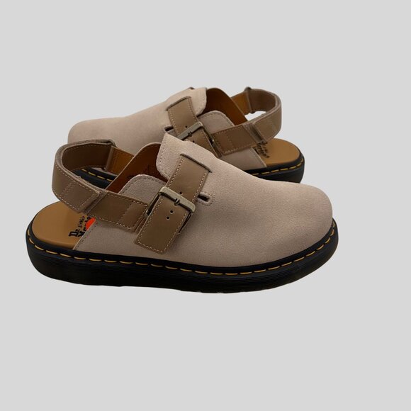 Dr. Martens Unisex Size 11/12 Leather Jorge II Beige Suede Open Back Sandals - Picture 6 of 15